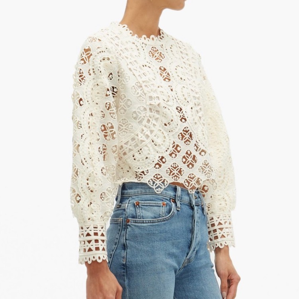 Sea Rosalie guipure-lace blouse